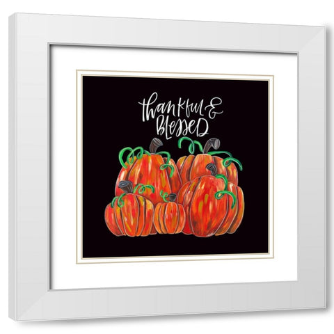 Thankful and Blessed White Modern Wood Framed Art Print with Double Matting by Wieners, Valerie