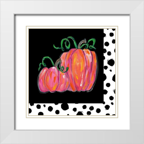 Pumpkin Spots White Modern Wood Framed Art Print with Double Matting by Wieners, Valerie