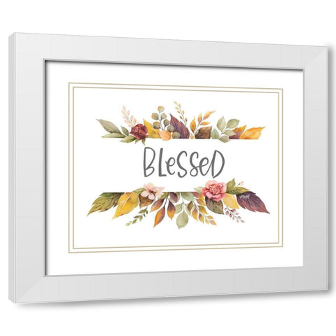Blessed White Modern Wood Framed Art Print with Double Matting by Wieners, Valerie