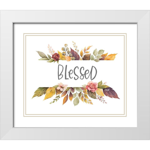 Blessed White Modern Wood Framed Art Print with Double Matting by Wieners, Valerie