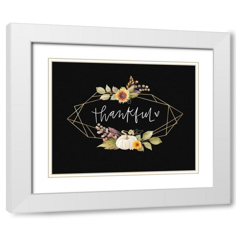 Thankful White Modern Wood Framed Art Print with Double Matting by Wieners, Valerie