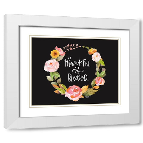 Thankful and Blessed White Modern Wood Framed Art Print with Double Matting by Wieners, Valerie