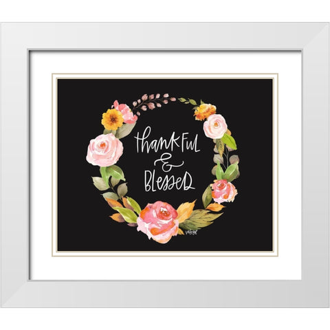 Thankful and Blessed White Modern Wood Framed Art Print with Double Matting by Wieners, Valerie