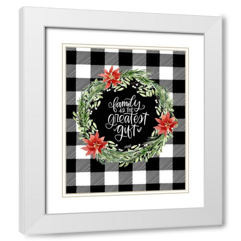 Family White Modern Wood Framed Art Print with Double Matting by Wieners, Valerie