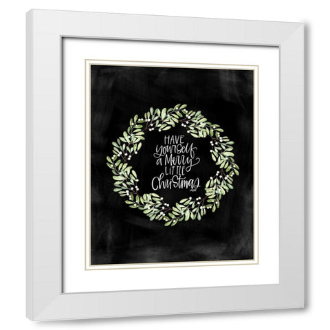 Merry Christmas White Modern Wood Framed Art Print with Double Matting by Wieners, Valerie