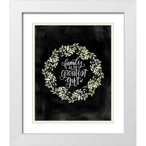 Family White Modern Wood Framed Art Print with Double Matting by Wieners, Valerie