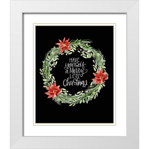 Merry Christmas White Modern Wood Framed Art Print with Double Matting by Wieners, Valerie