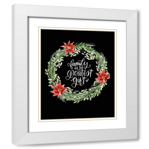 Family White Modern Wood Framed Art Print with Double Matting by Wieners, Valerie