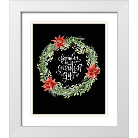 Family White Modern Wood Framed Art Print with Double Matting by Wieners, Valerie