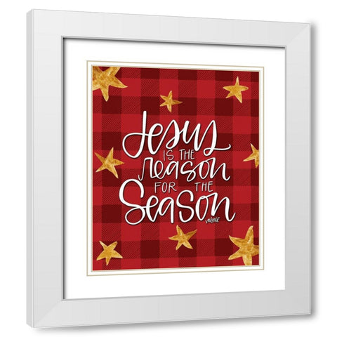 Jesus Buffalo Star White Modern Wood Framed Art Print with Double Matting by Wieners, Valerie