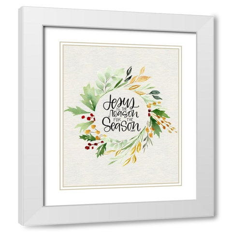 Jesus Wreath II White Modern Wood Framed Art Print with Double Matting by Wieners, Valerie