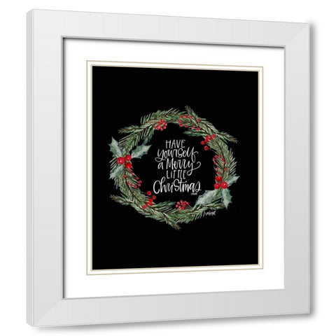 Merry Little Christmas White Modern Wood Framed Art Print with Double Matting by Wieners, Valerie