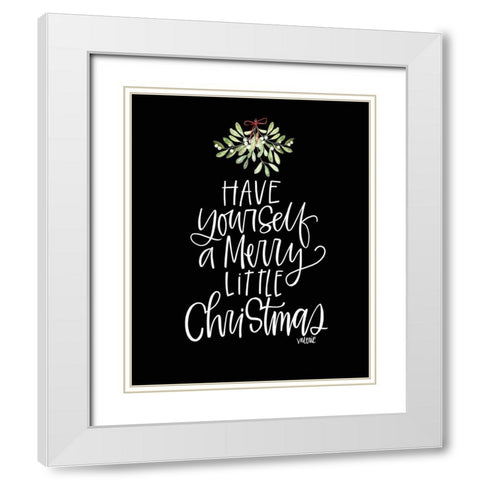 Merry Christmas Mistletoe White Modern Wood Framed Art Print with Double Matting by Wieners, Valerie