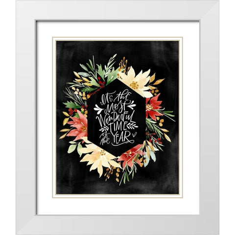 Wonderful Time White Modern Wood Framed Art Print with Double Matting by Wieners, Valerie