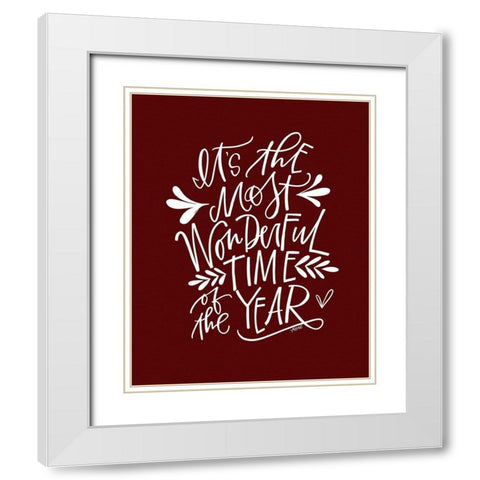 Wonderful Time White Modern Wood Framed Art Print with Double Matting by Wieners, Valerie