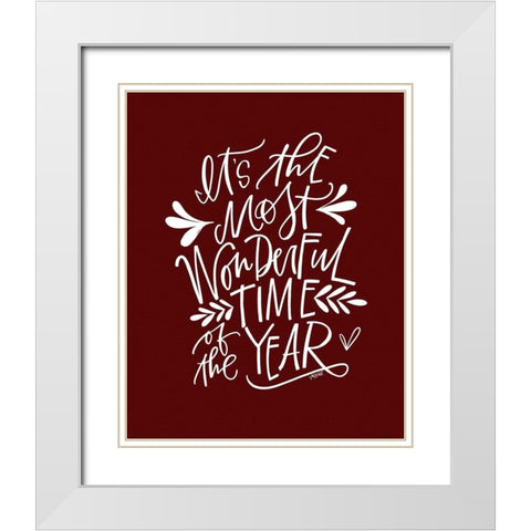 Wonderful Time White Modern Wood Framed Art Print with Double Matting by Wieners, Valerie