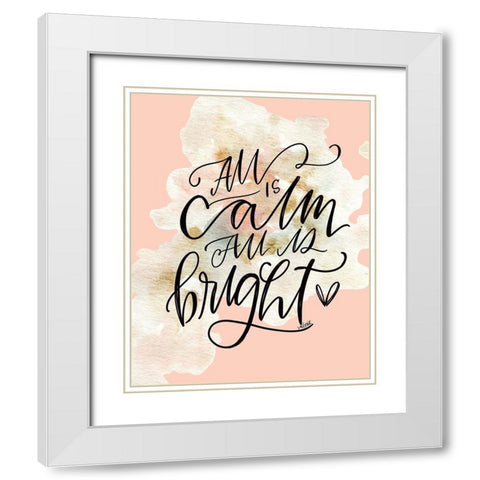 All is Calm White Modern Wood Framed Art Print with Double Matting by Wieners, Valerie