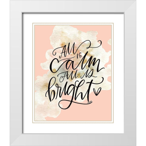 All is Calm White Modern Wood Framed Art Print with Double Matting by Wieners, Valerie