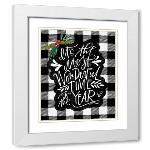 Wonderful Time White Modern Wood Framed Art Print with Double Matting by Wieners, Valerie