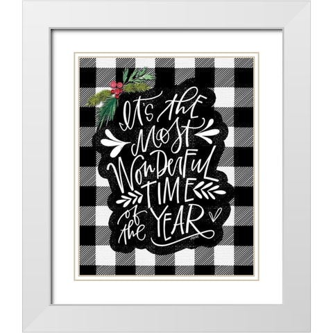 Wonderful Time White Modern Wood Framed Art Print with Double Matting by Wieners, Valerie