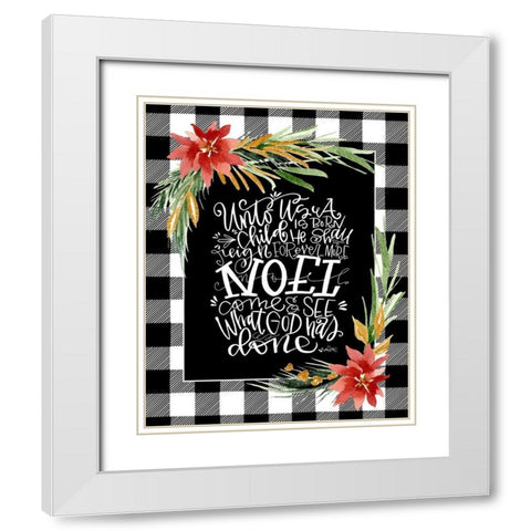 Unto Us a Child White Modern Wood Framed Art Print with Double Matting by Wieners, Valerie