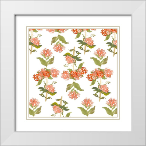 Floral Pattern White Modern Wood Framed Art Print with Double Matting by Wieners, Valerie