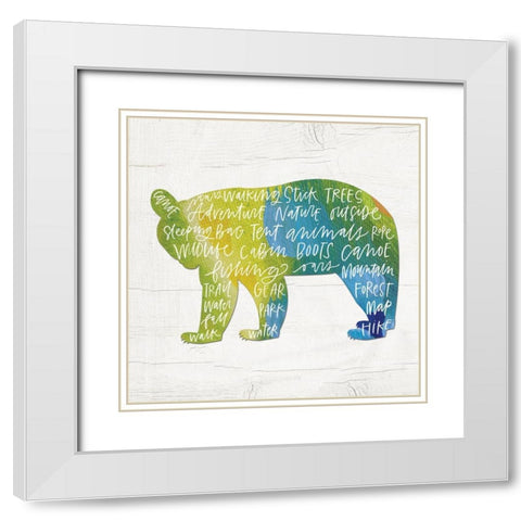 Camp Words White Modern Wood Framed Art Print with Double Matting by Wieners, Valerie