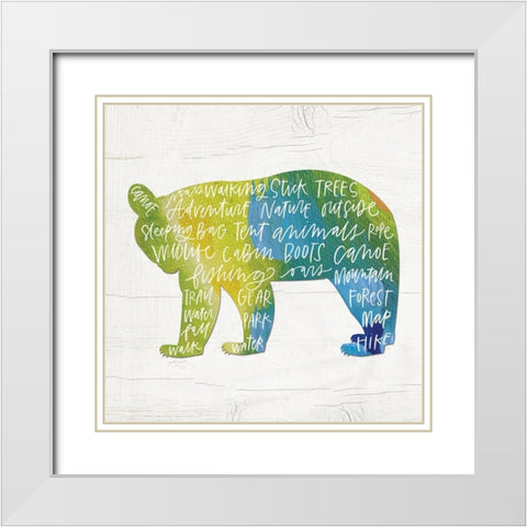 Camp Words White Modern Wood Framed Art Print with Double Matting by Wieners, Valerie