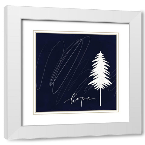 Hope White Modern Wood Framed Art Print with Double Matting by Wieners, Valerie