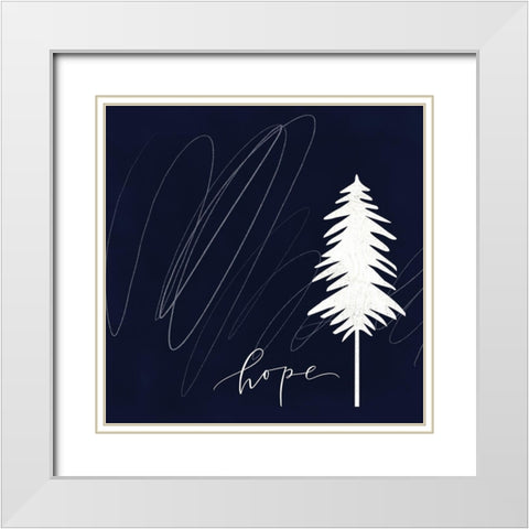 Hope White Modern Wood Framed Art Print with Double Matting by Wieners, Valerie