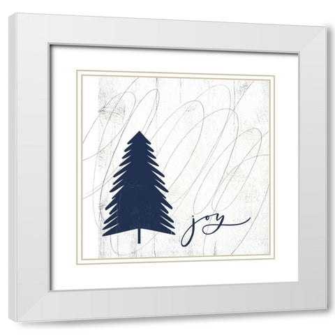 Joy Tree White Modern Wood Framed Art Print with Double Matting by Wieners, Valerie