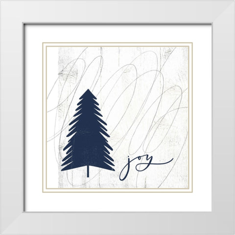 Joy Tree White Modern Wood Framed Art Print with Double Matting by Wieners, Valerie
