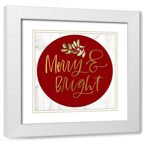 Merry and Bright White Modern Wood Framed Art Print with Double Matting by Wieners, Valerie