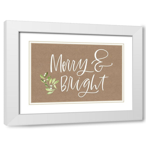 Merry and Bright White Modern Wood Framed Art Print with Double Matting by Wieners, Valerie