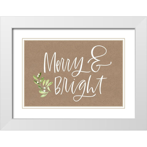 Merry and Bright White Modern Wood Framed Art Print with Double Matting by Wieners, Valerie