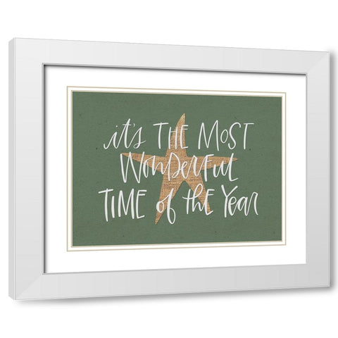 Wonderful Time White Modern Wood Framed Art Print with Double Matting by Wieners, Valerie