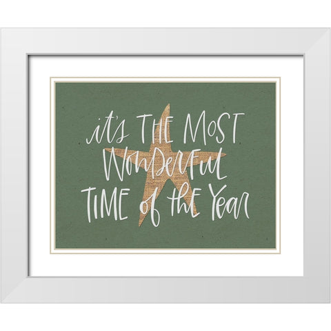 Wonderful Time White Modern Wood Framed Art Print with Double Matting by Wieners, Valerie