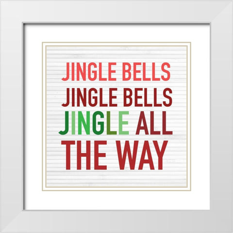Jingle Bells White Modern Wood Framed Art Print with Double Matting by Wieners, Valerie