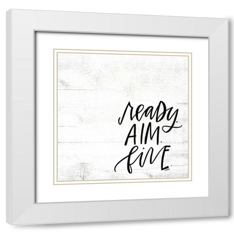 Ready Aim White Modern Wood Framed Art Print with Double Matting by Wieners, Valerie