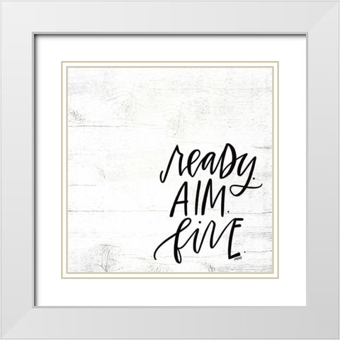 Ready Aim White Modern Wood Framed Art Print with Double Matting by Wieners, Valerie