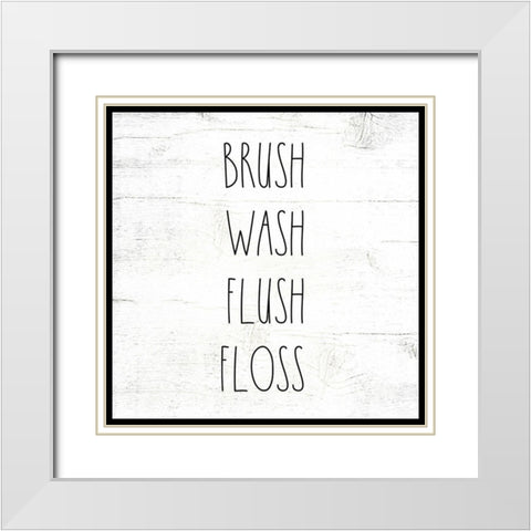 Brush Wash Flush Floss White Modern Wood Framed Art Print with Double Matting by Wieners, Valerie