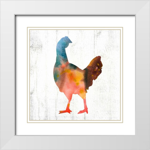 Hen IV White Modern Wood Framed Art Print with Double Matting by Wieners, Valerie