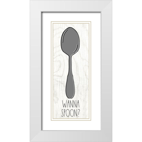 Spoon White Modern Wood Framed Art Print with Double Matting by Wieners, Valerie