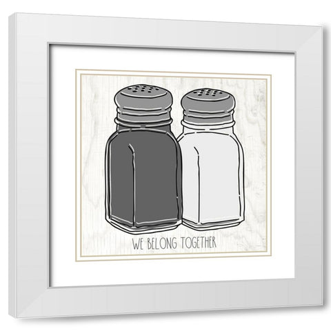 Salt n Pepper White Modern Wood Framed Art Print with Double Matting by Wieners, Valerie