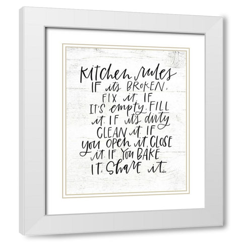 Kitchen Rules White Modern Wood Framed Art Print with Double Matting by Wieners, Valerie