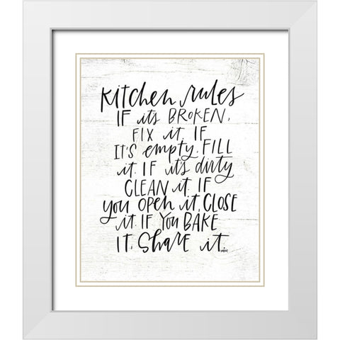 Kitchen Rules White Modern Wood Framed Art Print with Double Matting by Wieners, Valerie