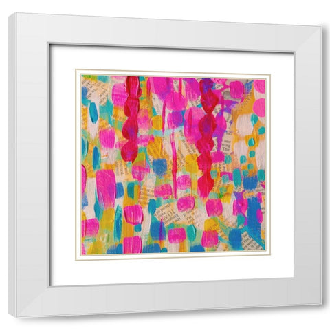 Cheer I White Modern Wood Framed Art Print with Double Matting by Wieners, Valerie