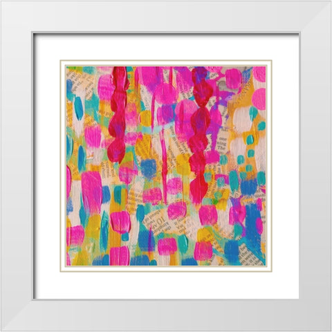 Cheer I White Modern Wood Framed Art Print with Double Matting by Wieners, Valerie