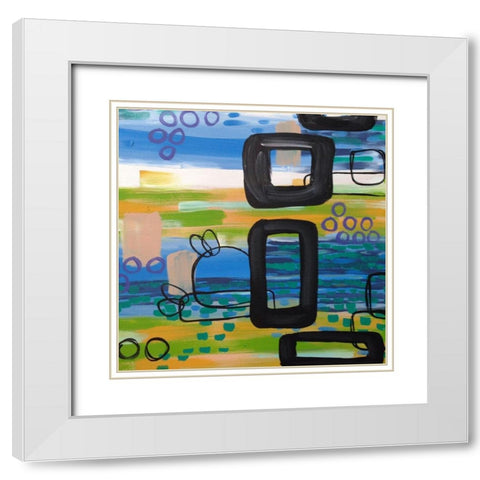 Abstract II White Modern Wood Framed Art Print with Double Matting by Wieners, Valerie