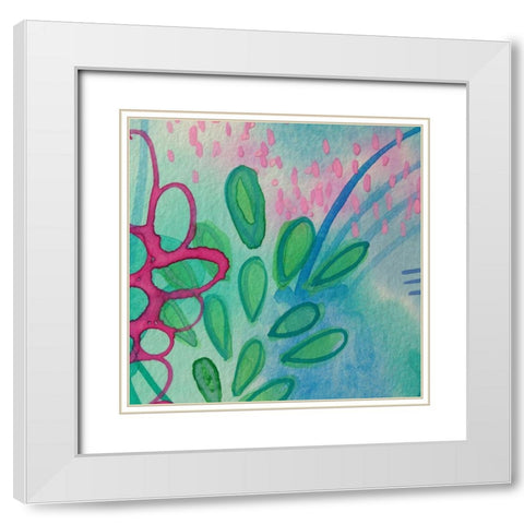 Leafs White Modern Wood Framed Art Print with Double Matting by Wieners, Valerie